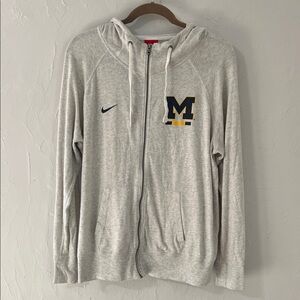 Nike Heather Gray Hoodie with M Emblem
